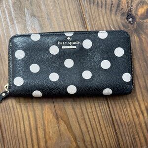 Kate Spade Black and White Polka Dot Wallet